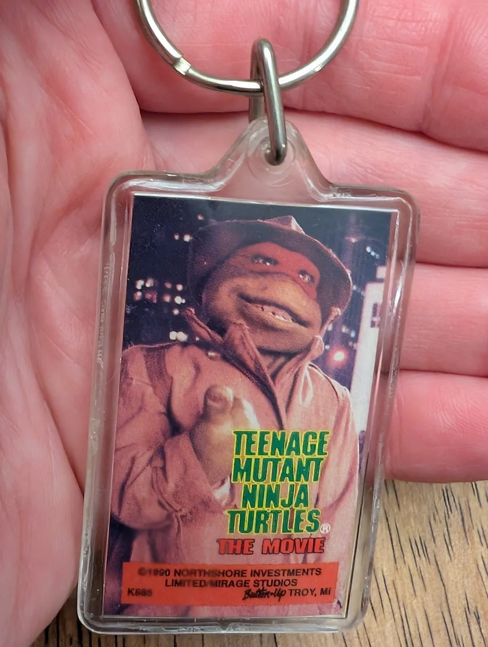 Vintage 1990 Teenage Mutant Ninja Turtles The Movie Raphael Keychain